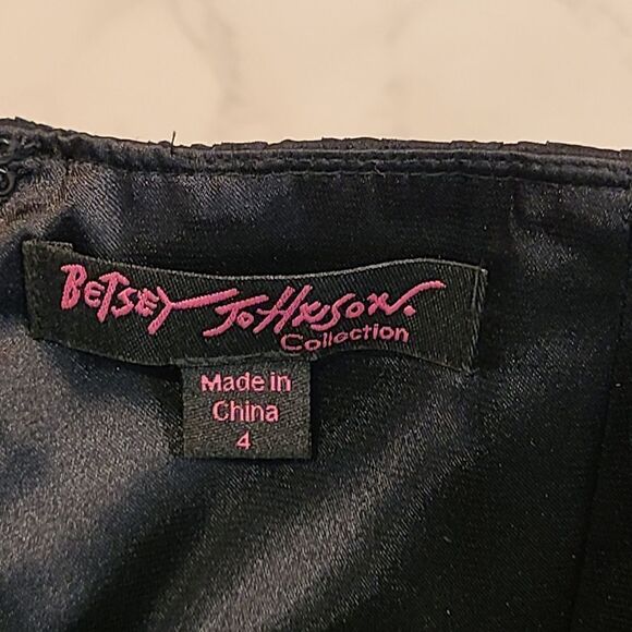 Betsey Johnson Collection Y2K Sweetheart neckline 100% Silk Ruffled Mini Dress 4 - Picture 4 of 14